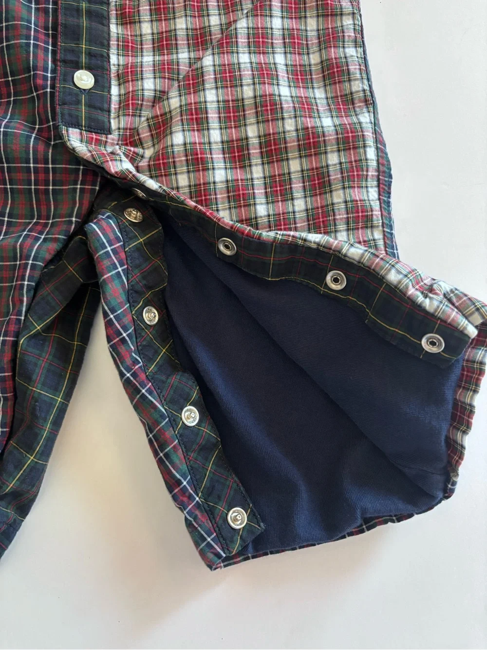 RALPH LAUREN Plaid Cotton Poplin Fun Coverall Polo Button Down Size 6 Months